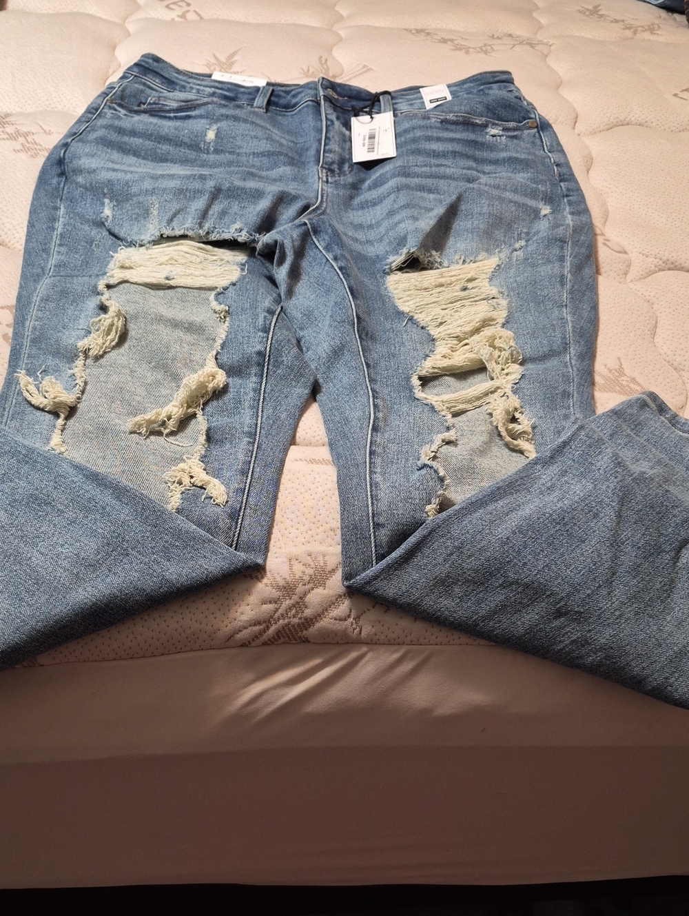 Judy Blue Light Blue Distressed Boyfriend Jeans